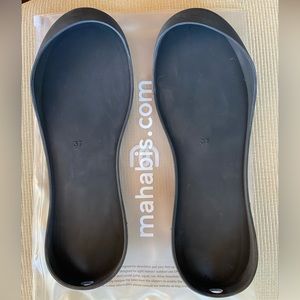 MAHABIS Black Classic Slippers Replacement Detachable Rubber Soles, size 37